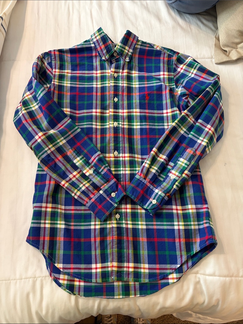 Ralph Lauren Blue Green Red Plaid Button-Down Shirt